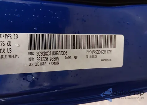 2013 Dodge Charger Road/Track from USA, damaged, VIN 2C3CDXCT1DH652390